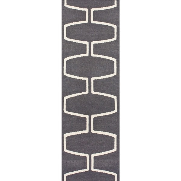 nuLOOM Handmade Luna Moroccan Trellis Grey Rug (28 x 10 Runner)