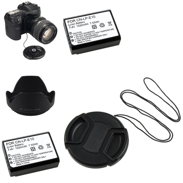 Shop INSTEN Lens Cap and Battery Set for Canon EOS 1100D On Sale