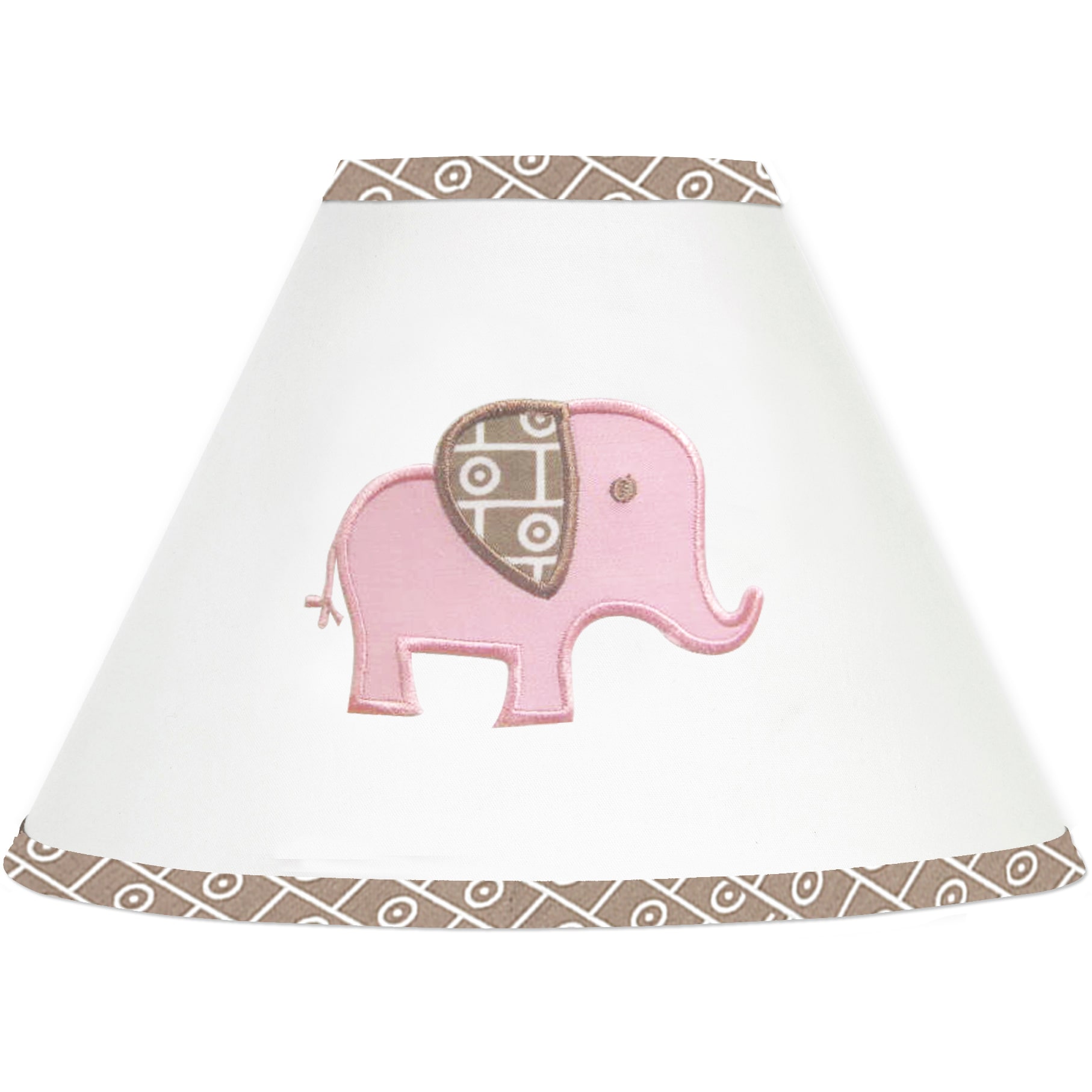 Sweet JoJo Designs Pink and Taupe Elephant Lamp Shade  