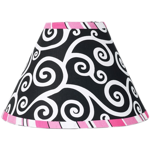 pink and black lampshade