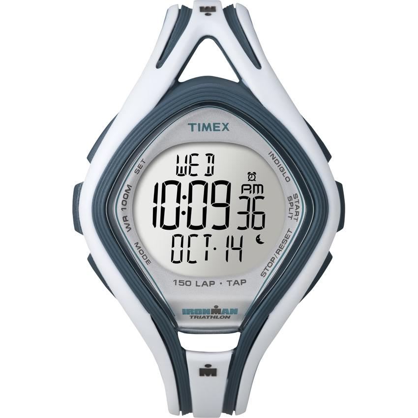 Timex Womens Ironman TAP Sleek 150 lap White/Blue Resin Trainer