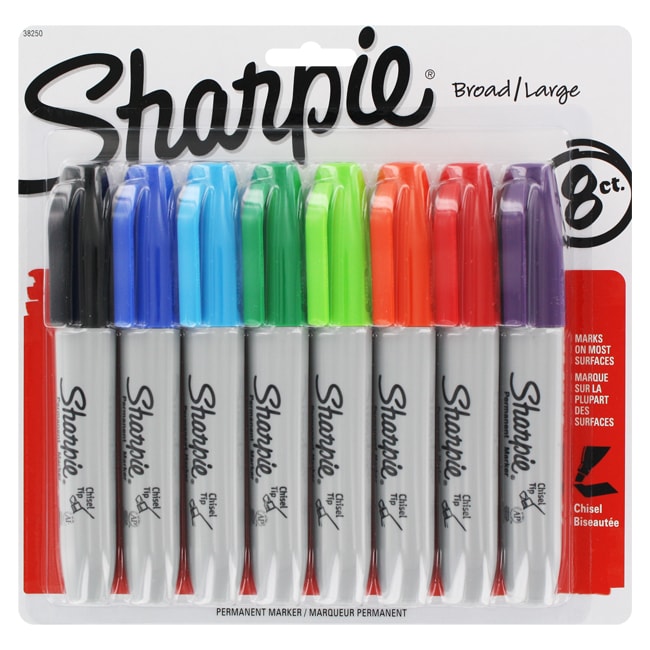 Sharpie Assorted 5.3 mm Chisel Tip Permanent Markers (Pack of 8)