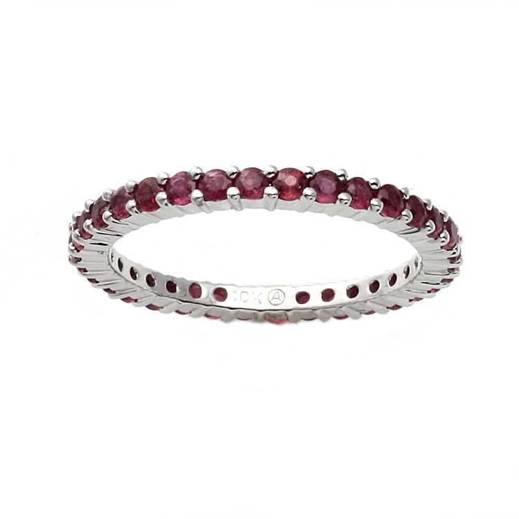 10k White Gold Ruby Eternity Band  