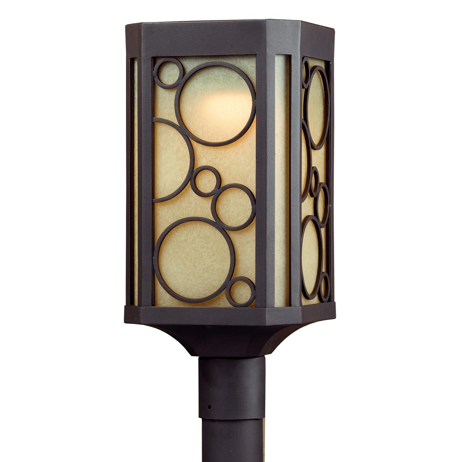 Circles 1 light Bronze LED Outdoor Post Head Light