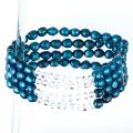 Jewelry Blue Freshwater Pearl 4 row Stretch Bracelet (5 6 mm)