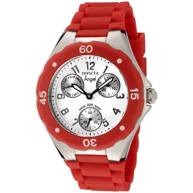 Invicta Women's Angel White Dial Red Silicon Watch Invicta Women's Invicta Watches