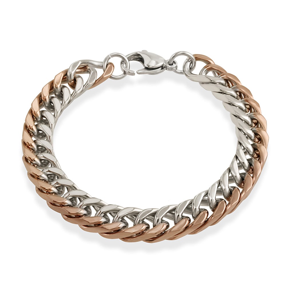 Shop Mondevio Rose Gold over Stainless Steel Rope Chain Bracelet Free