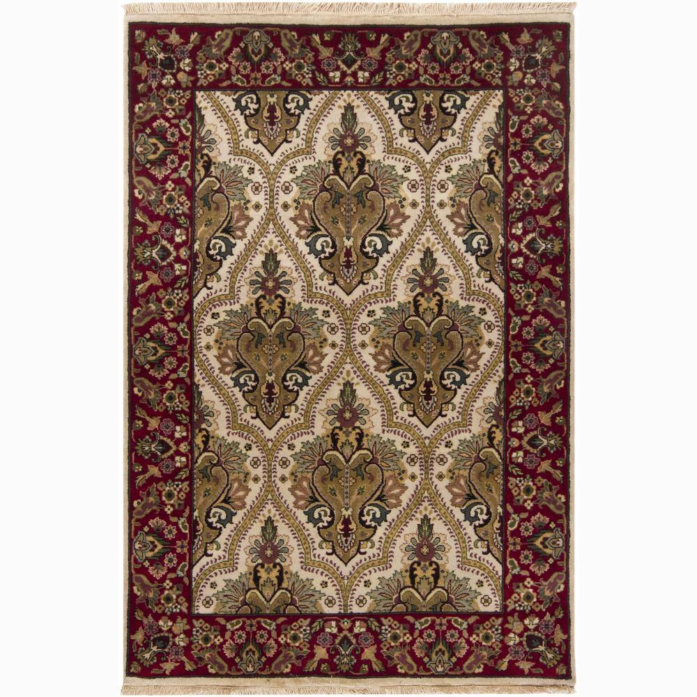 Hand-knotted Mandara Oriental Ivory New Zealand Wool Rug (4' x 6')