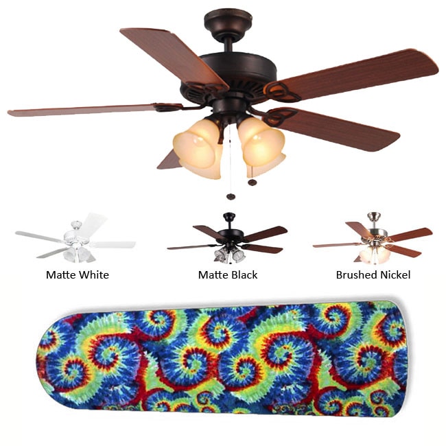 New Image Concepts 4 light 'Hippie Tie dye' Ceiling Fan Ceiling Fans