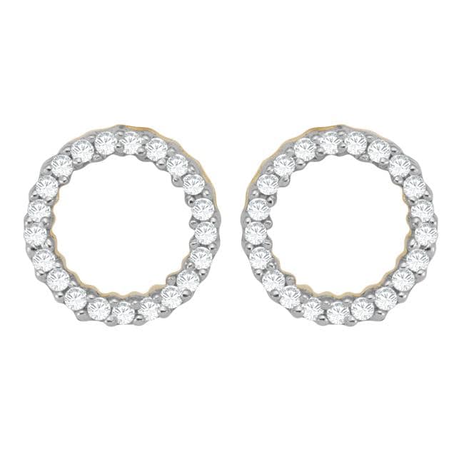   tone Gold 1/6ct TDW Diamond Circle Earrings (J K, I3)  