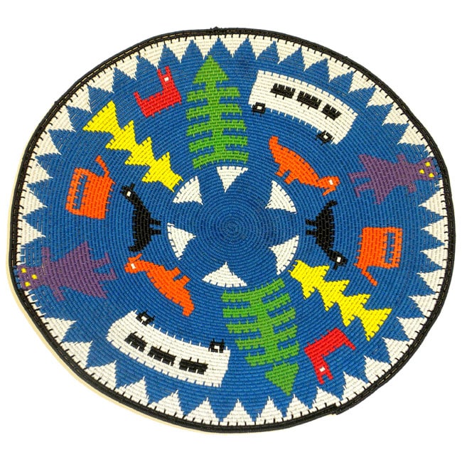 Telephone Wire Blue 12.5 inch Pictorial Decorative Plate (South Africa