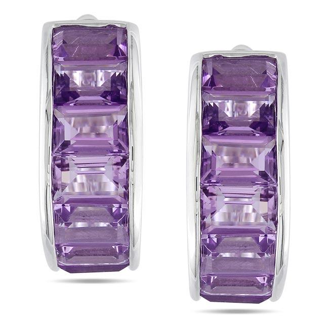 Sterling Silver Purple Amethyst Earrings  