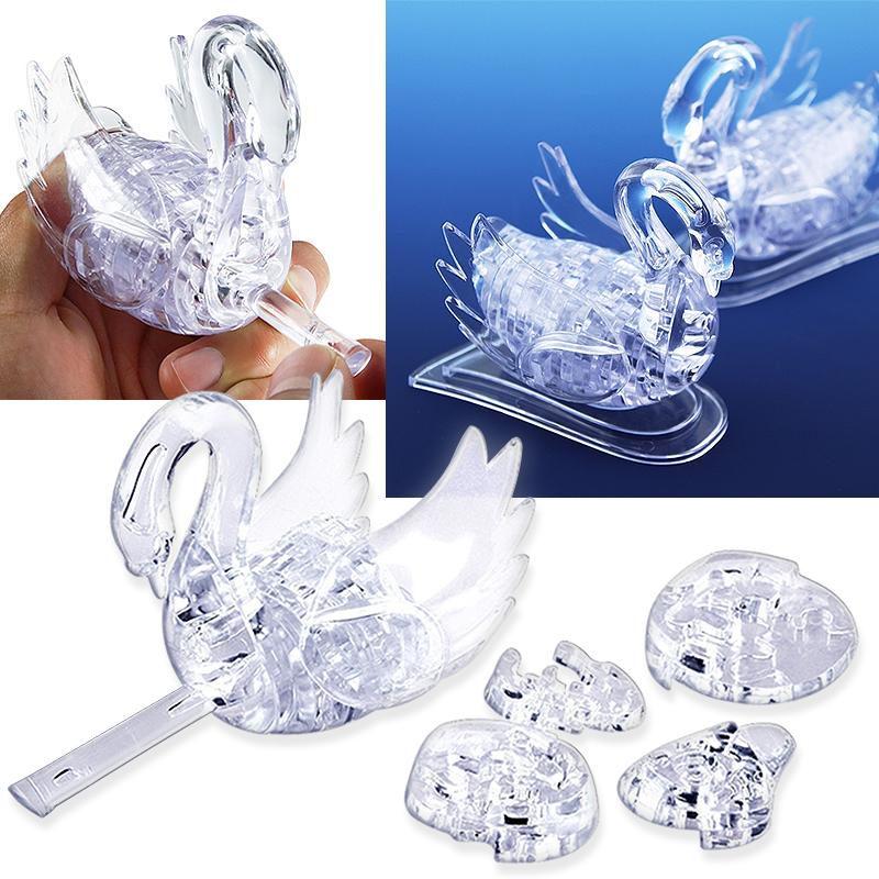 44piece 3D Clear Crystal Swan Puzzle Set Free Shipping On Orders