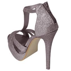   Womens Gabana 19 T strap Peep Toe Glitter Pumps  