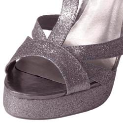 Journee Collection Womens Gabana 19 T strap Peep Toe Glitter Pumps