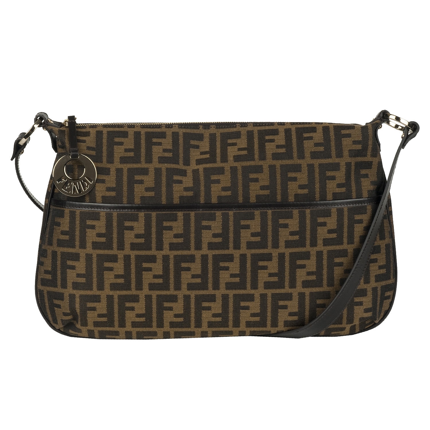 Fendi Brown Canvas Crossbody Handbag