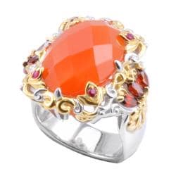 Michael Valitutti Two tone Carnelian, Garnet and Ruby Ring