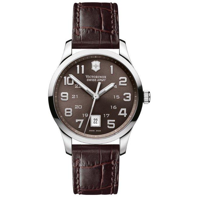 Swiss Army Mens Alliance Brown Dial Brown Leather Strap Watch