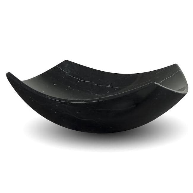 Square Edged Nero Marquino Stone Vessel Sink