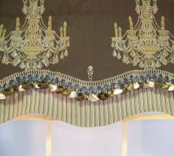 Chandelier Glory Brown/ Aqua Printed Valance