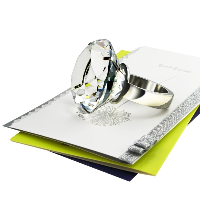 Clear Glass Diamond Ring Paperweight  ™ Shopping   Top