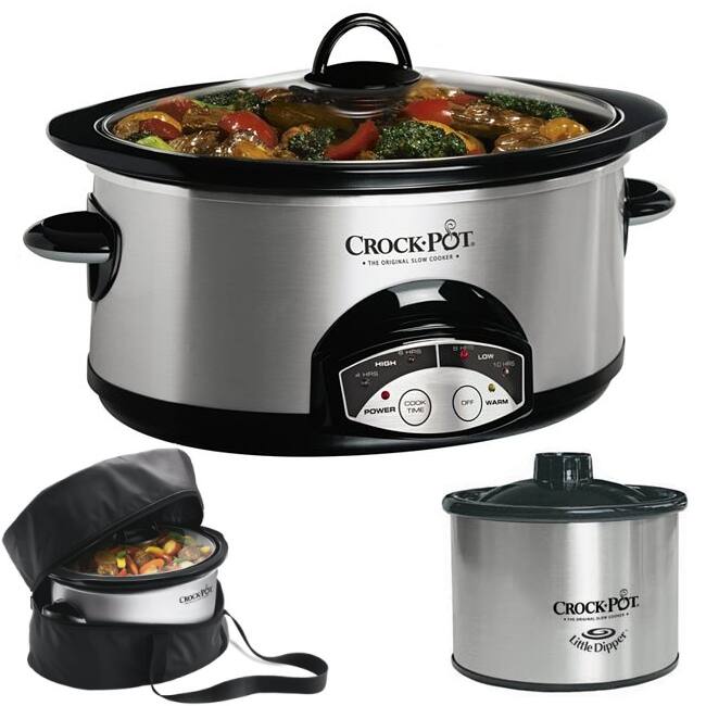 Crock Pot 6-qt Oval Programmable Slow Cooker with Little Dipper and Travel Bag