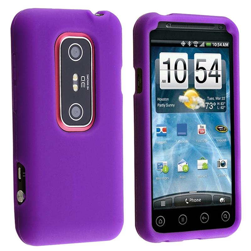 Dark Purple Silicone Skin Case for HTC EVO 3D  