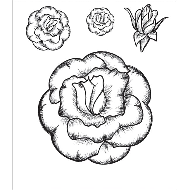 Heartfelt Creations Grandiflora Rose 1 Cling Rubber Stamp Set