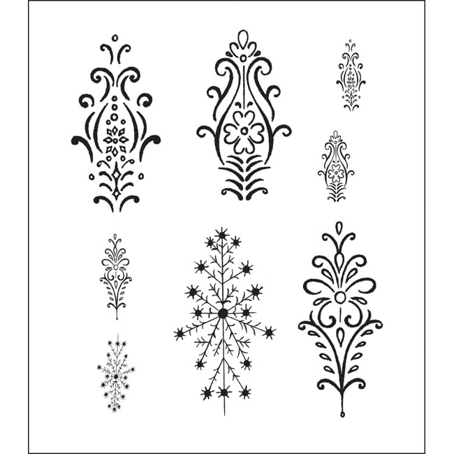 Heartfelt Creations Snowflake Medallions Cling Rubber Stamp Set