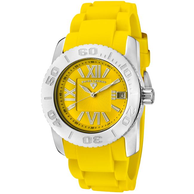 Swiss Legend Womens Commander Yellow Silicon Watch