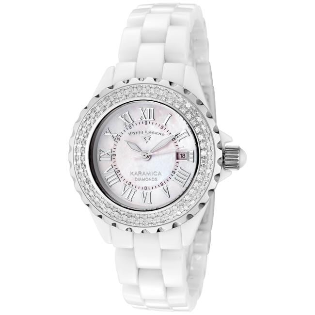 Swiss Legend Women's Karamica White High-Tech Ceramic Diamond Watch ...