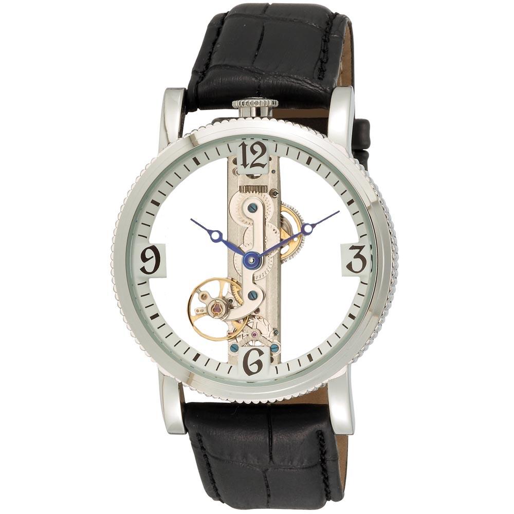 Akribos XXIV Mens Viaduct Mechanical Skeleton Strap Watch