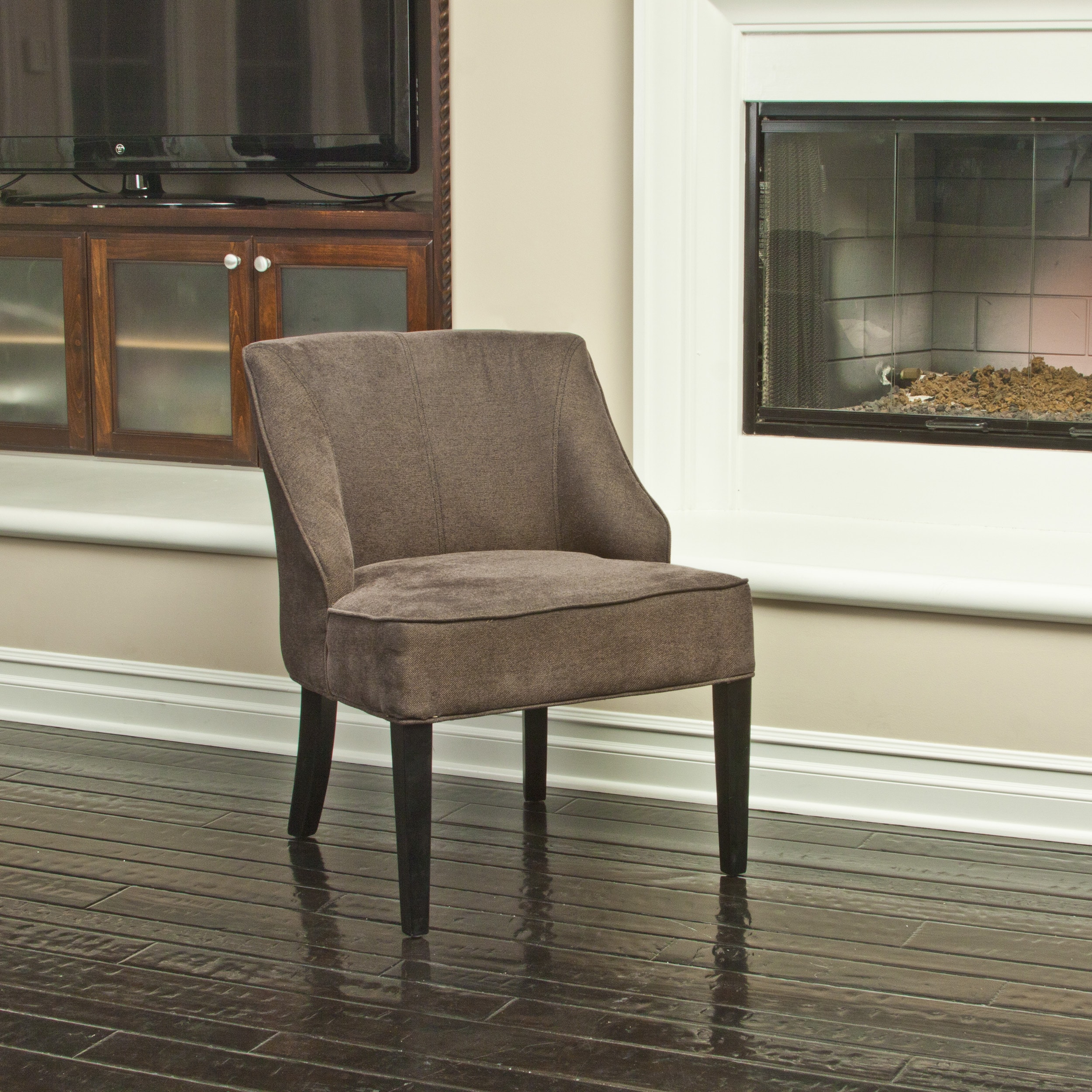 Louise Dark Grey Linen Accent Chairs (Set of 2) Free Shipping Today