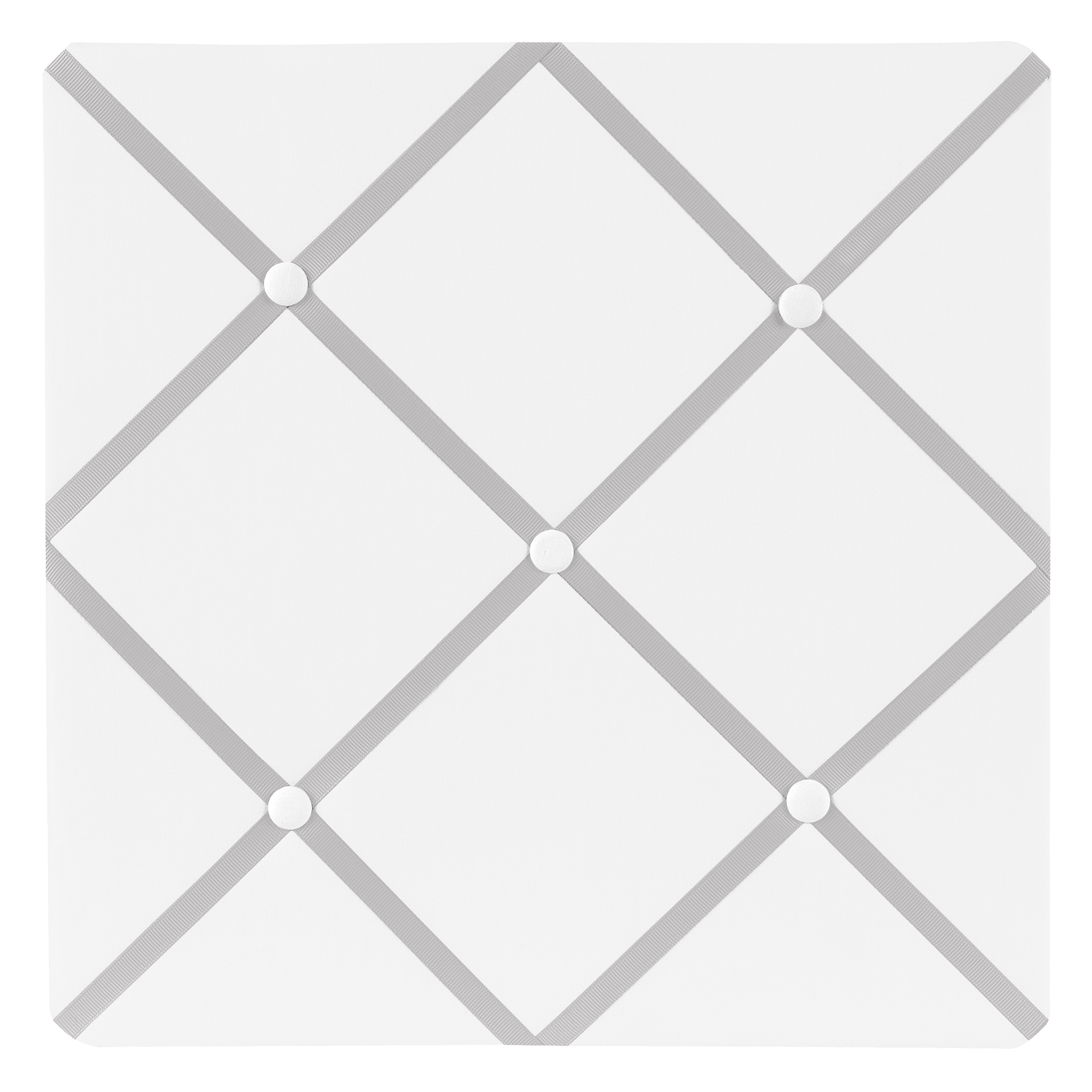 Sweet JoJo Designs Hotel White and Grey Fabric Memory Board
