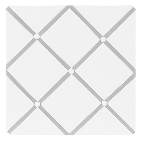 Sweet JoJo Designs Hotel White and Grey Fabric Memory Board