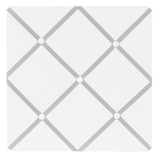 Sweet JoJo Designs Hotel White and Grey Fabric Memory Board