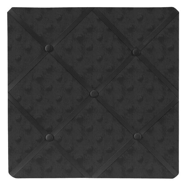 Sweet JoJo Designs Minky Solid Black Dot Fabric Memory Board ...