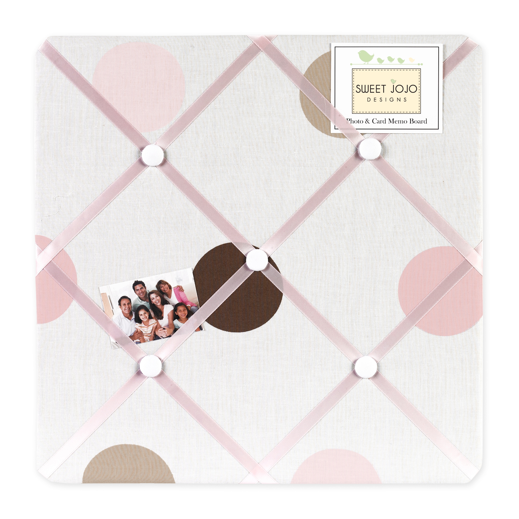 Sweet JoJo Designs Mod Dots Pink and Brown Fabric Memory Board Bed Bath   Beyond 7600240