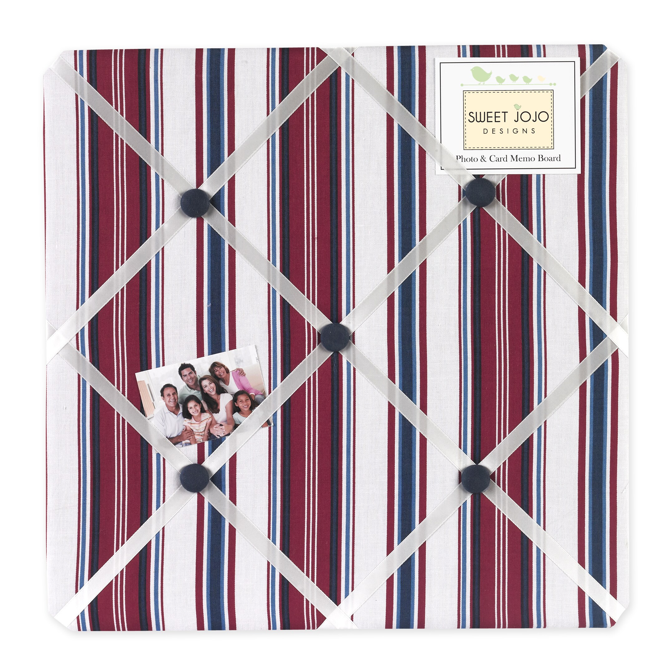 Sweet Jojo Designs Nautical Nights Fabric Memory Board (CottonDimensions 14 inches long x 14 inches wide )