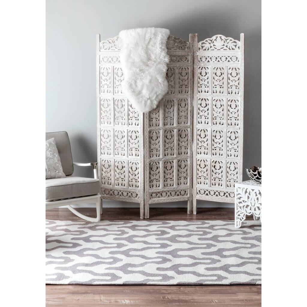 Nuloom Handmade Modern Trellis Wool Area Rug