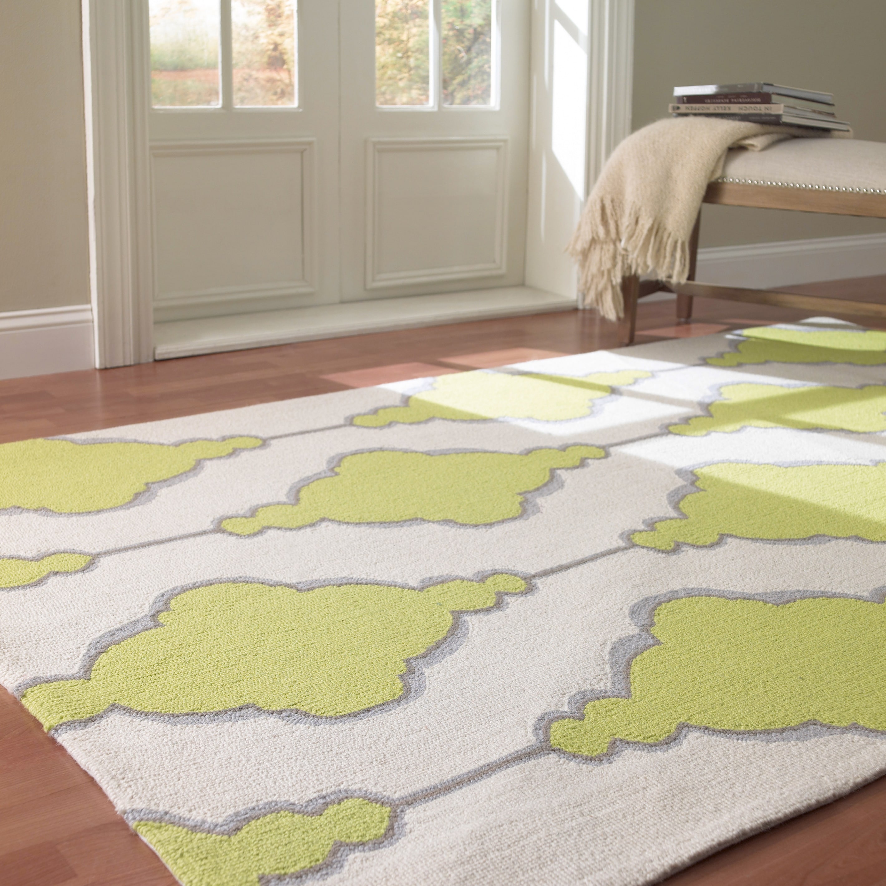 Nuloom Handmade Swirls Trellis Wool Rug (5 X 8)