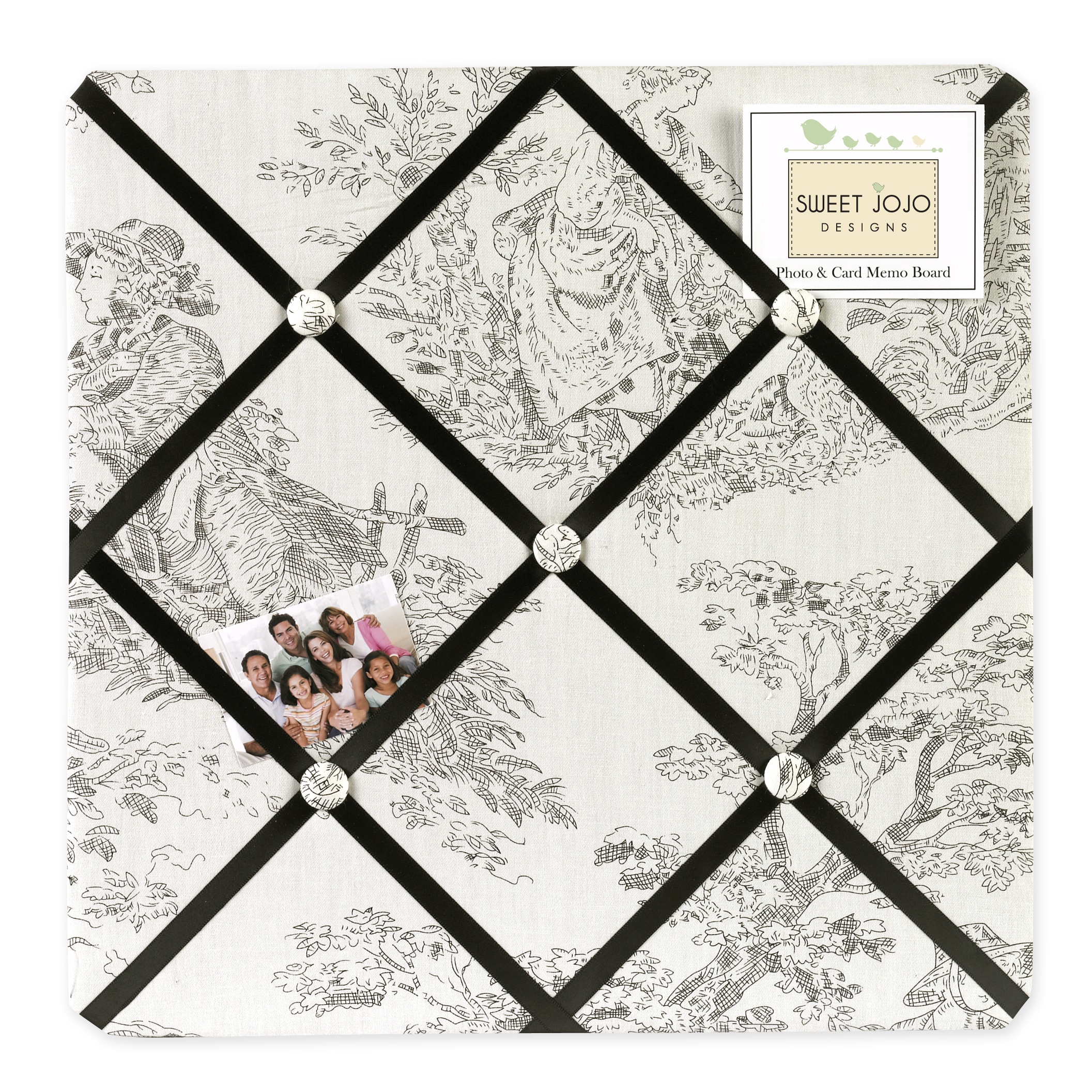 Sweet Jojo Designs Black French Toile Fabric Bulletin Board (CottonDimensions 14 inches high x 14 inches wide)