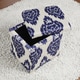 Curved Indigo Ikat Storage Ottoman - Thumbnail 9