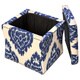 Curved Indigo Ikat Storage Ottoman - Thumbnail 2
