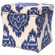 Curved Indigo Ikat Storage Ottoman - Thumbnail 1