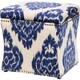 Curved Indigo Ikat Storage Ottoman - Thumbnail 6