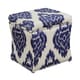 Curved Indigo Ikat Storage Ottoman - Thumbnail 10