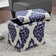 Curved Indigo Ikat Storage Ottoman - Thumbnail 8