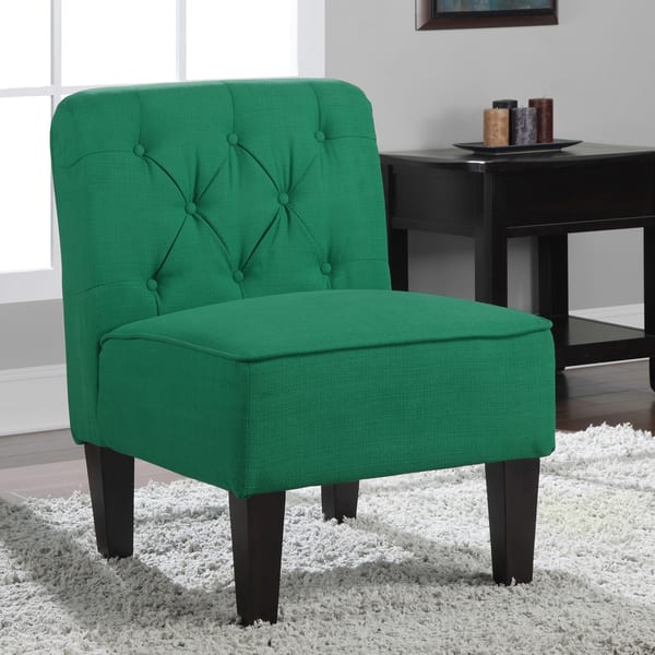 Shop Tufted Emerald Green Slipper Chair Free Shipping Today