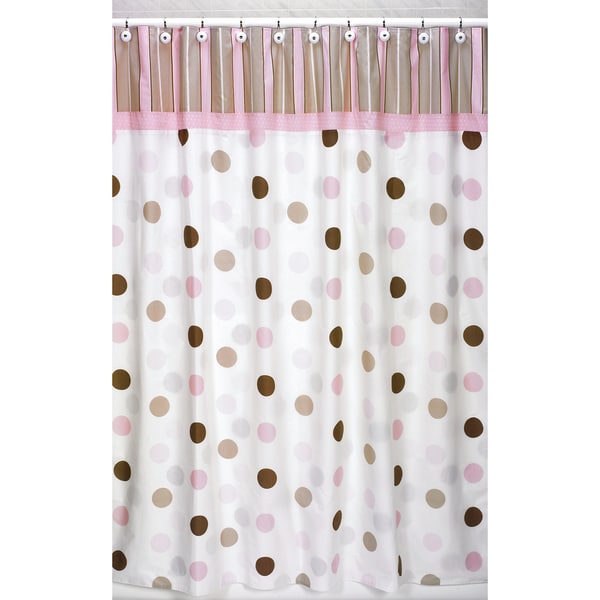 Sweet Jojo Designs Pink and Brown Mod Dots Shower Curtain - Free ...